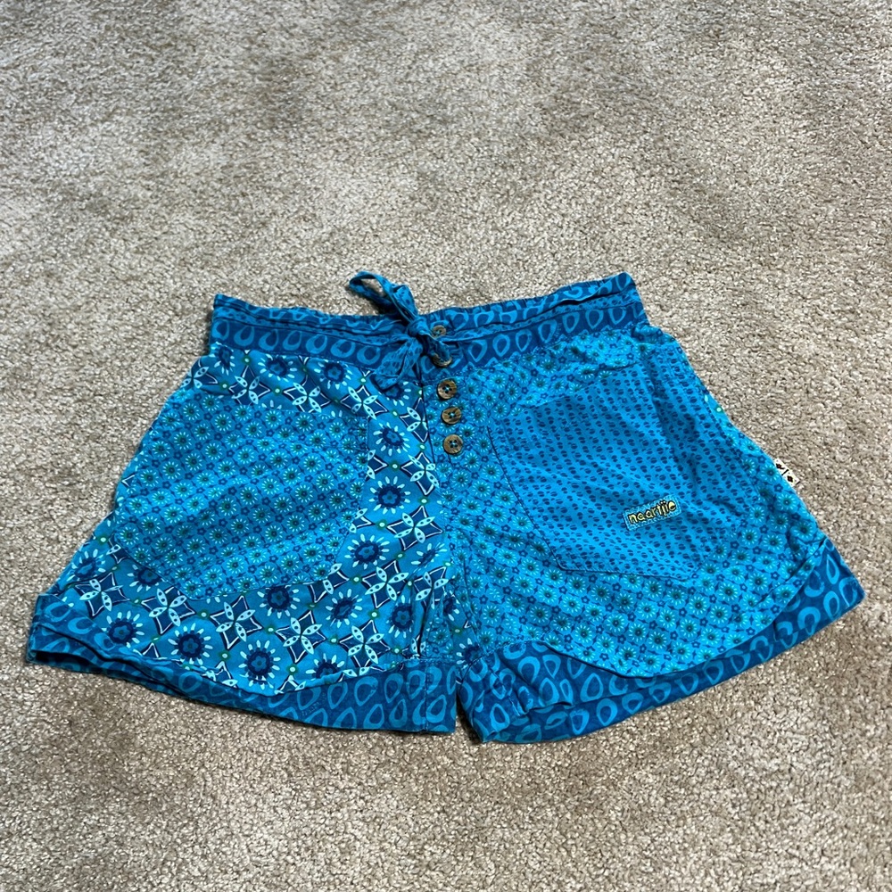 Naartjie Blue Patterned Kids Shorts EUC